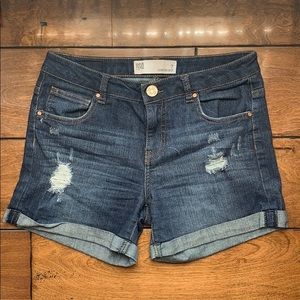 dark wash denim shorts